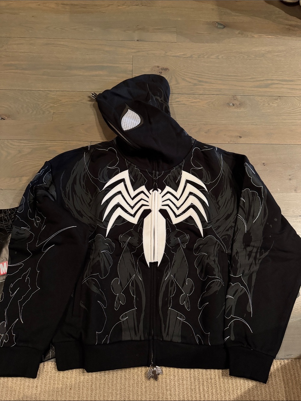 Civil Regime Limited Edition Black Spider Emblem Hooded Zip-Up Sweatshirt